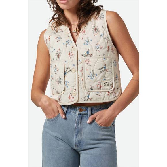 BRIXTON Jackets & Blazers - NEW BRIXTON field floral quilted vest in whitecap/ditsy floral